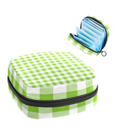 Women's bonds storage pockets Stillpad keeper plaid green portable period kit pocket feminine product bag for women girls color2