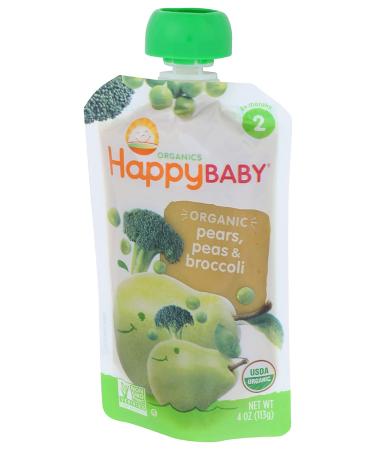 Happy Family Organics Stage 2 Organic Baby Food - Broccoli, Peas & Pear (6+ Months, 3.5 oz) - Buy Online on GoSupps.com