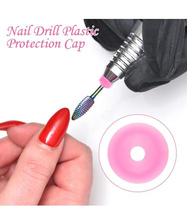 ANCIRS 80pcs Pink Nail Drill Bit Dust Protector Caps - Silicone Dust Collector Stopper Cover for Cuticle Protection - Buy Online on GoSupps.com
