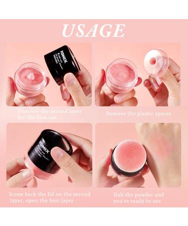 Silky Smooth Coral Red Loose Powder Blush Cushion with Puff - High Pigmented & Easy to Blend | Natural Face Blush for Cheeks - Buy Online on GoSupps.com