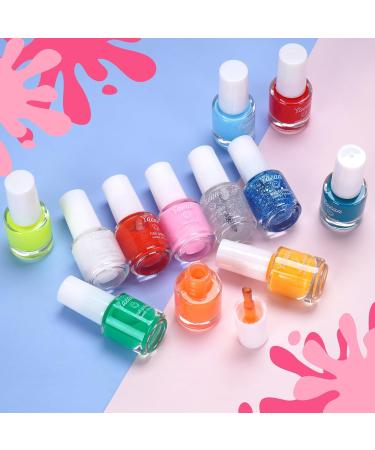 Non-Toxic Kids Nail Polish Set - 12 Color Water-Based Kit for Toddlers | Safe Quick Dry Nail Polish | Perfect Birthday Gift for Girls Ages 3 - Buy Online on GoSupps.com