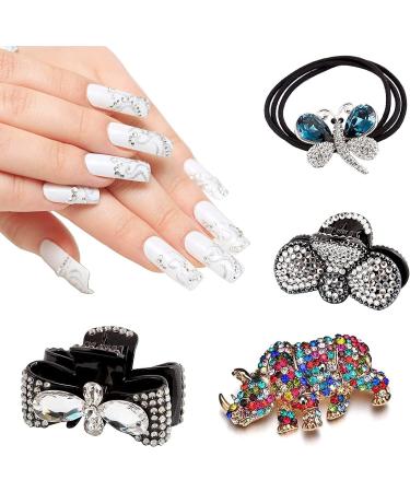 Amaoz Rhinestone Jewel Pickup Tool - Makeup Glue Dual-Ended Picker Dotting Pen with Flat Back Gems, Pearls, and Round Rhinestones for Nails, Crafts, and Eye Makeup - 3500PCS SS4-16, L.Glue, Clear & Crystal AB, White - Buy Online on GoSupps.com