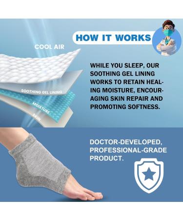 6 Pairs Moisturizing Heel Socks - Cracked Heel Treatment & Foot Care Gel Socks - Softens & Hydrates Dry Feet - Assorted Colors - Buy Online on GoSupps.com