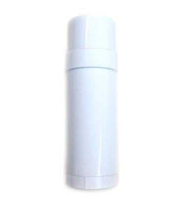 (11) Empty Clear Plastic Deodorant Containers - 2.2 Oz Cylinders for heel balm lotion bar etc. (White)