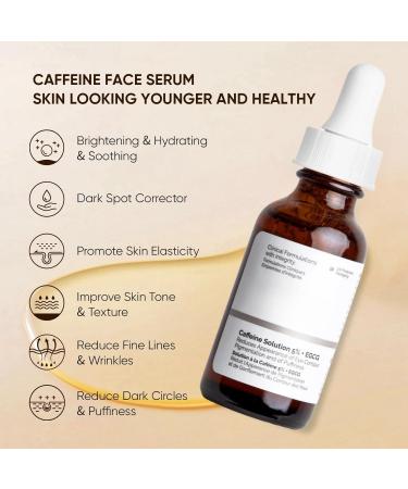 2PCS Caffeine Solution 5%+EGCG Eye Serum Caffeine Eye Serum Caffeine Eye Cream Anti Aging Under Eye Cream for Dark Circles and Puffy Eyes Instant Wrinkle Remover Eye Bag Removal Fade Fine Line 30ML - Buy Online on GoSupps.com