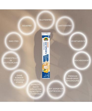 Sunlife Calcium + D3 Effervescent Tablets - 800mg Calcium & 5 g Vitamin D3 - 17 Pieces for Strong Bones & Teeth - High-Quality Effervescent Formula - Buy Online on GoSupps.com