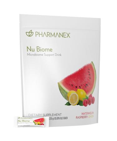 Nu Skin Pharmanex Nu Biome | Gut & Immune Health Supplement | Supports Digestive Balance & Energy | Prebiotic & Antioxidant Formula | 30 Packets | Watermelon Raspberry Lemon