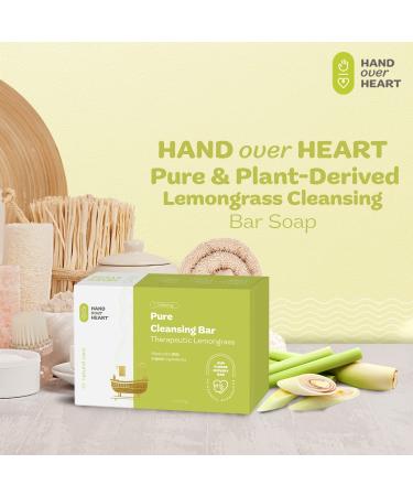 Hand over Heart Lemongrass Cleansing Bar Soap | Aromatherapy Herbal Soap with Organic Essential Oils | Nourishing Refreshing & Soothing Skin Care - Buy Online on GoSupps.com