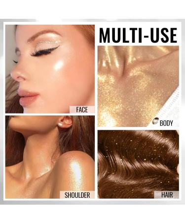 Erinde Body Glitter Spray Face Glow Illuminator Liquid Highlighter Shimmer& Sparkle Make Up Moisturizing Glow Drops Luminizer with Light Fragrance Non-Sticky 50ml #02 Silver 50ml 1 ml (Pack of 1) - Buy Online on GoSupps.com