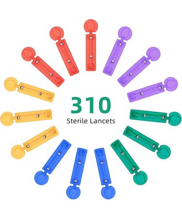 Metene Twist Top Lancets 30 Gauge 310 Count for Blood Sugar Tests - Diabetic Lancets, Sterile & Multicolored - Buy Online on GoSupps.com