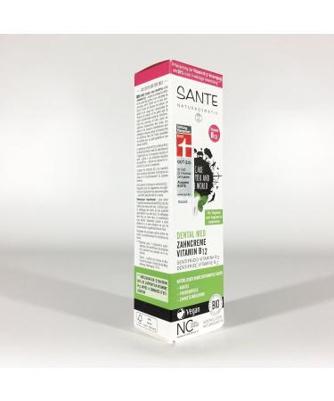 SANTE Vitamin B12 Toothpaste (2 x 75 ml) - Organic Vegan Fluoride Paste with Sage & Lemon Flavor | Natural Cosmetics - Buy Online on GoSupps.com