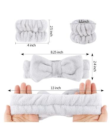 ACO-UINT 6Pcs Spa Headbands & Wrist Washbands Set for Women - Soft & Absorbent Skincare Accessories in Black and Gray - Buy Online on GoSupps.com
