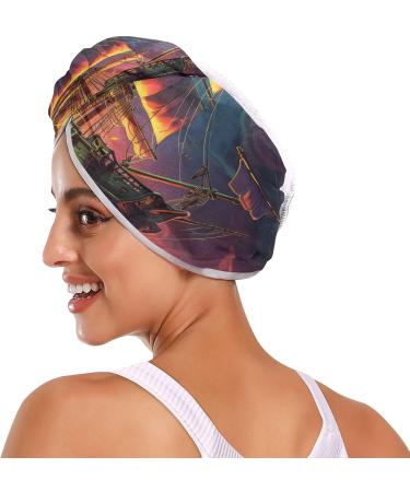 Buy Sailboat Hair Towel 2 Pack - Super Absorbent Quick Dry Hair Turbans for Women & Girls | Perfect Hair Drying Solution - Buy Online on GoSupps.com