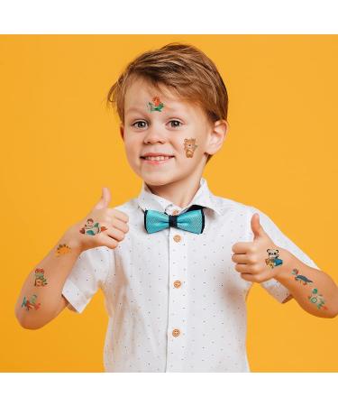 Qpout Kids Temporary Tattoos - 18 Sheets Fake Tattoos for Boys & Girls - Unicorn, Princess, Mermaid, Dinosaur, Dolphin, Astronaut Tattoo Sticker - Children Birthday Party Favors - Buy Online on GoSupps.com
