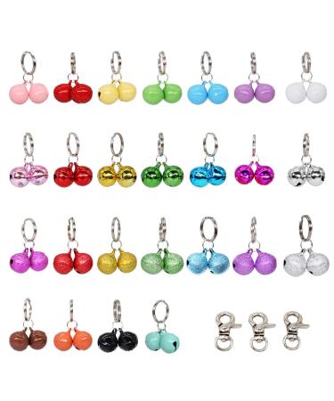 WONDERPUP 50 Pack Dog & Cat Collar Bells Charm Multiple Colors Loud Strong Training Cat Accessories for Pet Necklace Pendants Small Multi-colored