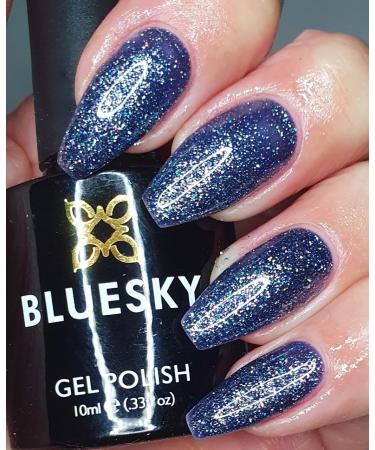 BLUESKY Gel Polish Dazzling Range New Luxurious Glitters Christmas 2021 Uv Led Nail Soak Off (Requires Drying Under Uv Led Lamp) (Bdp09 Style Headlines)