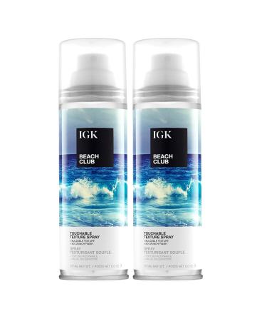 IGK BEACH CLUB Touchable Texture Spray | Hold + Volume + Lightweight | Vegan + Cruelty Free | 5 Ounce (Pack of 2)