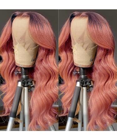 ANDRIA Pink Long Lace Front Wig 24 Inch Loose Wave - Heat Resistant Synthetic Ombre Wig for Women - Buy Online on GoSupps.com