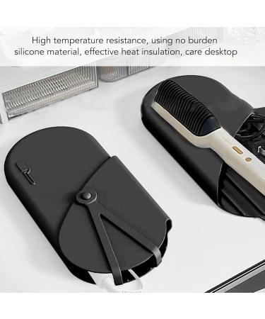 Portable Silicone Heat Resistant Mat & Pouch for Hair Styling Tools - Curling Iron & Straightener Cushion (Black) - International Shipping - Buy Online on GoSupps.com