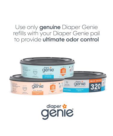 Diaper Genie Essentials Round Refill 4-Pack | Unscented Film | 1280 Diaper Capacity | Compatible with Diaper Genie Pails | 320 Count (4-Pack) - Buy Online on GoSupps.com