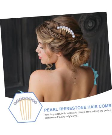 Housoutil Hair Side Comb Decorative Hair Combs Hair Combs for Women Accessories Bridal Hair Accessories Girl Vintage Hair Accessories Hair Pin Imitation Pearls Rhinestones Miss Hair Piece - Buy Online on GoSupps.com