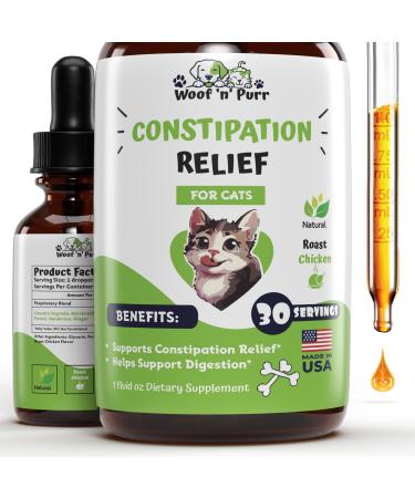 Constipation Relief for Cat - Cat Constipation Relief - Cat Laxative - Cat Laxative Constipation Relief - Constipation Relief for Cats - Cat Stool Softener - 1 fl oz - Roast Chicken Flavor