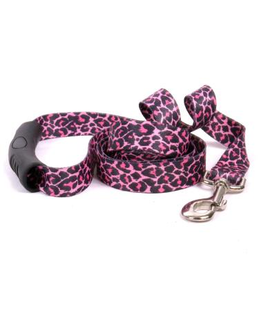 Yellow Dog Design Leopard Pink Ez-Grip Dog Leash with Comfort Handle 3/4" X 60" (5 feet) Long