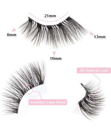 Glowingwin Half Lashes: Cat Eye False Eyelashes, Natural Look, 10 Pairs Corner Lashes, Handmade Reusable Mink Fluffy Lashes - Clear Band Half Lashes-09 - Buy Online on GoSupps.com