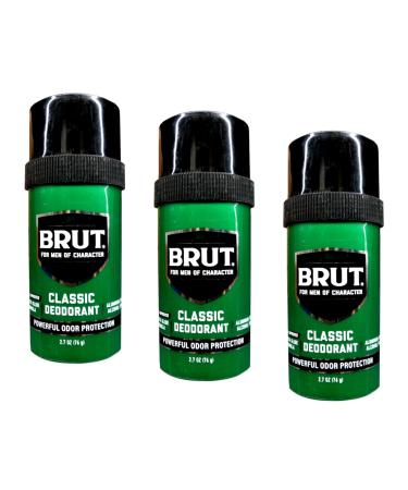 BRUT Classic Round Stick Deodorant 2.7 Ounces (3-Pack)