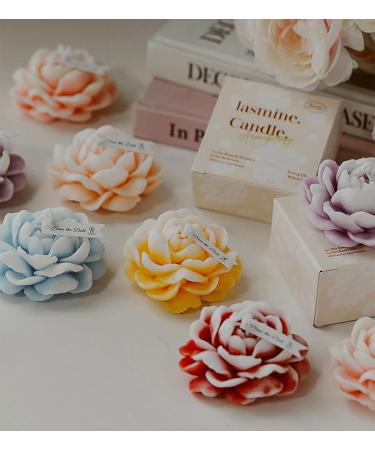 Jasmine Flower Shape Scented Candle - 50G Multicolour Soy Wax - Romantic Decorative Healing Candle for Valentine's Day Weddings & Birthdays - Perfect Gift for Meditation & Stress Relief (Yellow - Buy Online on GoSupps.com