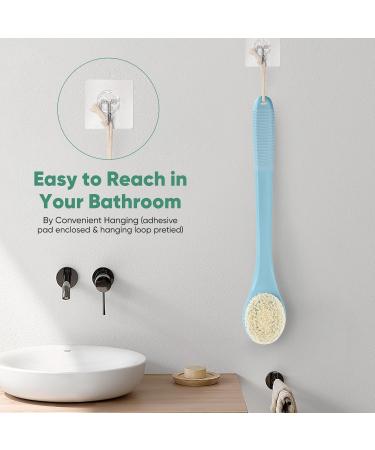 Premium Long Handle Back Brush for Seniors - Light Blue Shower Brush for Easy Bathing - Buy Online on GoSupps.com