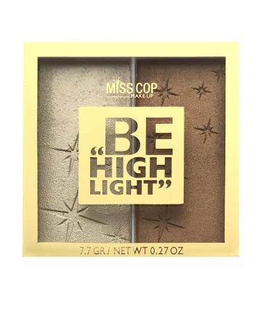 MISS COP - Duo illuminating palette - Be highlight - 02 gold & silver - highlighter powder - modular pigments - customizable - 7.6 g