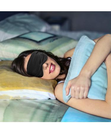 Hochoek Silk-Sleep-Mask Eye-Mask Eye-Cover Eyeshade - 100% Silk Soft Adjustable Strip Eye Cover(Black+Dark Blue+Purple) - Buy Online on GoSupps.com