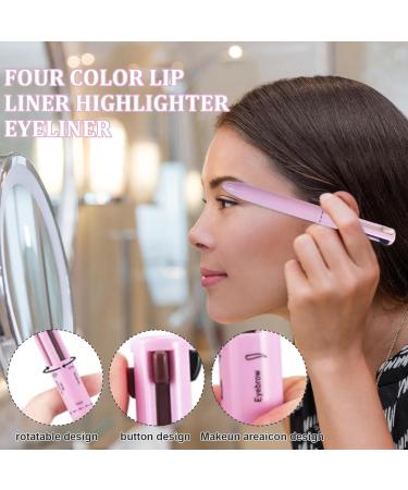 Eyeliner 4 In 1 Makeup Pen Multi Functional Eyeliner Lip Liner Brow Pencil & Highlighter Easy-To-Apply Safe & Skin Friendly Makeup Pen Long Lasting Makeup Pencil - Buy Online on GoSupps.com