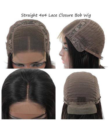 Brazilian Virgin Straight Bob Wig for Black Women - 4x4 Lace Front, Glueless & Pre-Plucked (8 Inch, 150% Density) - Buy Online on GoSupps.com