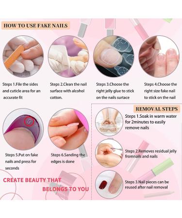 24 Pcs Rhinestone Design Violet Purple Press on Nails - Long Full Cover False Nails for Women and Girls - Buy Online on GoSupps.com