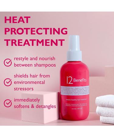 12 Benefits Instant Healthy Hair Treatment Leave-In Conditioning Smoothes Frizz Strengthens & Repairs Heat Protection Spray 6 Fl Oz (Pack of 2) 6 Fl Oz - 2 Pack - Buy Online on GoSupps.com