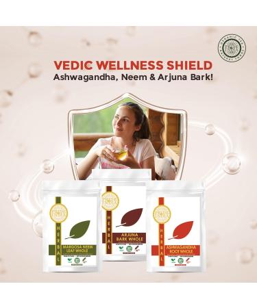 Pride Of India | Ayurvedic Healing Pack 15.06 oz (426.94 gm) | Includes Arjuna Bark Whole Ashwagandha Root Whole & Neem/Margosa Herb Whole | Perfect for Green Juices Smoothies | Fosters Wellness - Buy Online on GoSupps.com