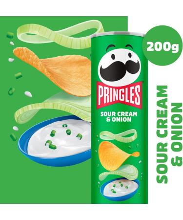 Pringles Sour Cream & Onion Crisps 200g - Delicious Snack for Anytime - Buy Online on GoSupps.com