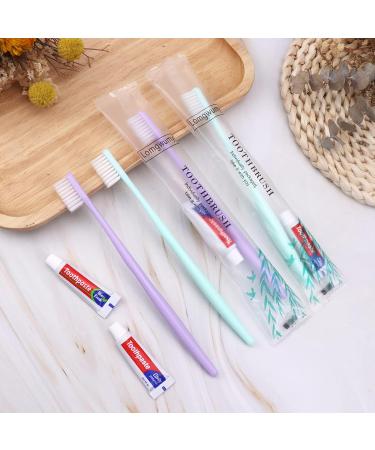 Longwumy Disposable Toothbrush Bulk Set - 100 Pack | Individually Packaged, 2 Colors | Ideal for Hotel, Home, Camping, Travel - Buy Online on GoSupps.com
