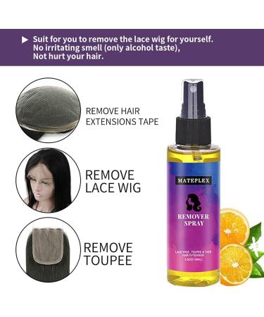 Tape Hair Extension Remover - Lace Glue Remover Wig Glue Remover Solvent for Front Lace Wig Tape in Extension Remover Spray for Hair Replacement Lace Front Wig Poly Hairpieces - Buy Online on GoSupps.com
