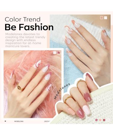 Modelones 21-Piece Gel Nail Polish Set for DIY Salon Manicures - Neutral Nude, Pink, Brown, Gray, Red, Glitter Shades - Soak Off, Upgraded Formula with Cr me Texture - Includes Brush | A1a-Fall In Love - Buy Online on GoSupps.com