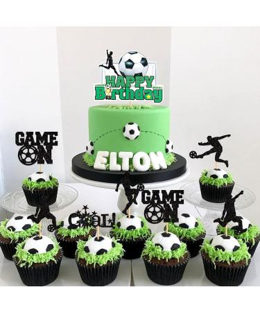 Keaziu 25 Pack Soccer Cupcake Topper Sport Theme Cupcake Picks Game Day Soccer Ball Toothpicks Football for Men Boys Birthday Decorations Supplies Man Black Man - Buy Online on GoSupps.com