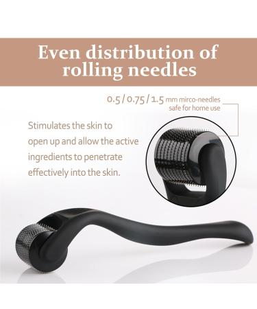 Jurcicat Dermaroller for Beard Growth & Facial Care - 1.5mm Microneedling Roller Anti-Aging & Scar Treatment with 540 Needles - Buy Online on GoSupps.com