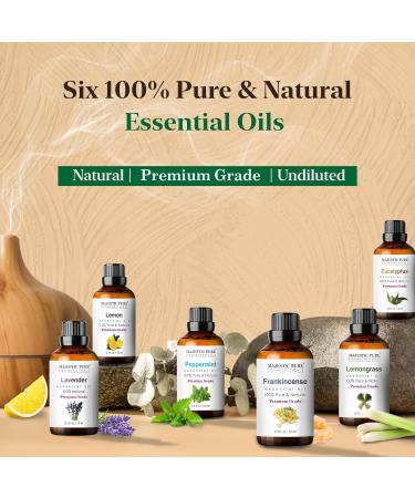 Buy Majestic Pure Essential Oils Set - 100% Pure 6 x 10ml (Peppermint Lavender Eucalyptus Tea Tree Lemongrass) for Diffusers Aromatherapy & Candles - International Shipping Available - Buy Online on GoSupps.com