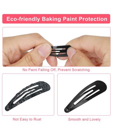 80Pcs Non-Slip Metal Hair Barrettes for Women & Kids - Baking Paint Protection Snap Hair Clips in Black - Buy Online on GoSupps.com