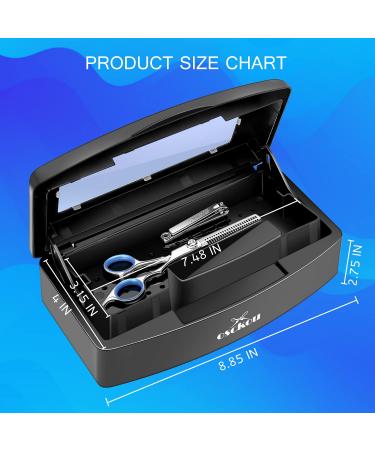 Professional Plastic Sterilizing Tray for Nail Art, Tweezers, Hair Salon, Spa & Manicure Equipment - Black/Clear Lid - Buy Online on GoSupps.com