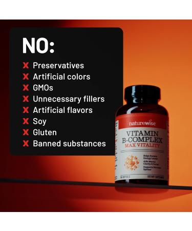 NatureWise Vitamin B Complex for Women and Men - with Folic Acid Biotin B1 B2 B3 B6 B12 - Support Cellular Energy & Mental Clarity - Gluten & Dairy Free Non-GMO - 60 Softgels 2-Month Supply 60 Count (Pack of 1) Vitamin - Buy Online on GoSupps.com