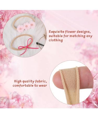 WUISOLQP 6 Pcs Baby Girls Flower Headbands - Soft Stretchy Elastic Hairbands for Newborns, Infants, Toddlers - Perfect Christmas Birthday Photography Accessories (Pink) - Buy Online on GoSupps.com