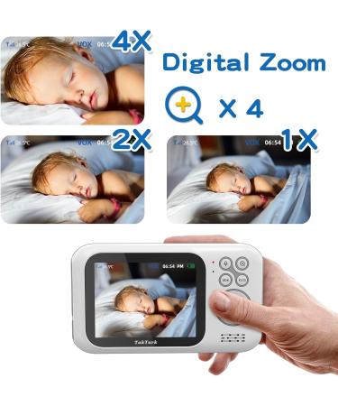 Taktark Baby Monitor with Camera - 3.2 Video Baby Monitor Zoom Intercom Night Vision & Temperature Monitoring | Best Baby Cam for International Shipping - Buy Online on GoSupps.com